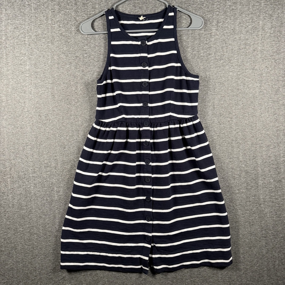 J.Crew Women’s S Navy White Striped Sleeveless Button Front Dress Nautical
